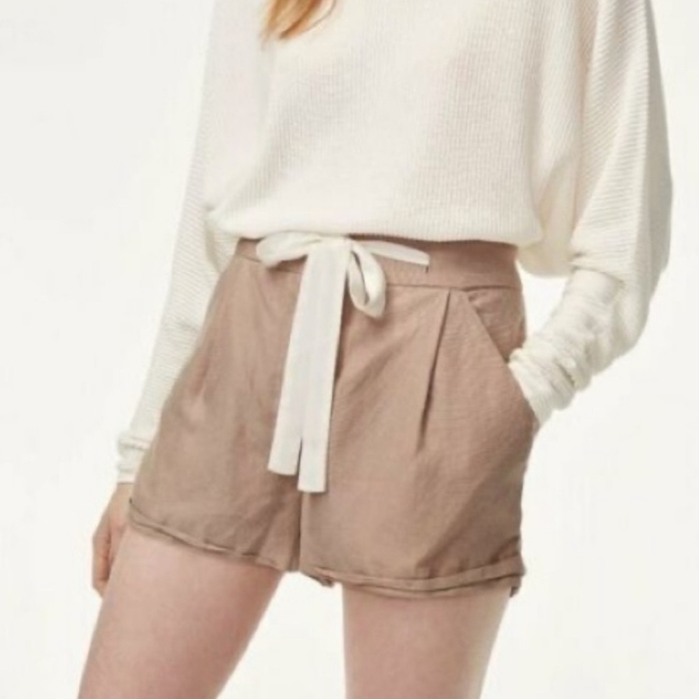 ARITZIA WILFRED Allegra Linen Blend Short in Tan Size 0